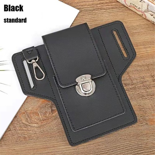 Mens PU Leather Wallet Belt Bag Waist Bag Phone Case Phone Pouch - Picture 12 of 15