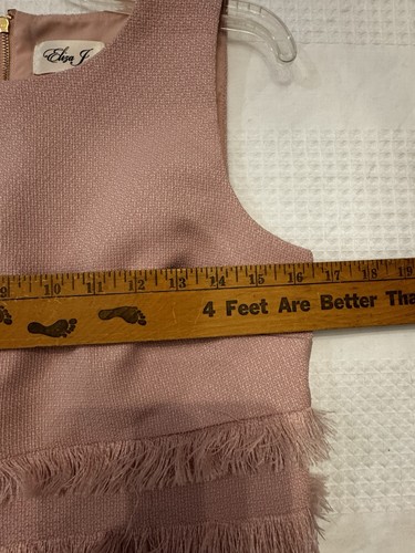 Eliza J Pink Sz 4 Shift Knee Length Sleeveless Dress Tweed Light Academic - Picture 10 of 10