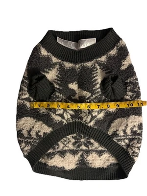 Old Navy Black Red Buffalo Plaid Tartan Fuzzy Dog Sweater Medium - Image 1 of 4