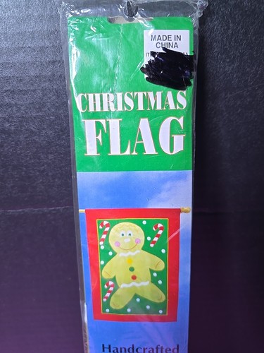 28x40 Christmas Gingerbread Man Applique Flag Yard Garden Candy Cane Four Star - Picture 2 of 14