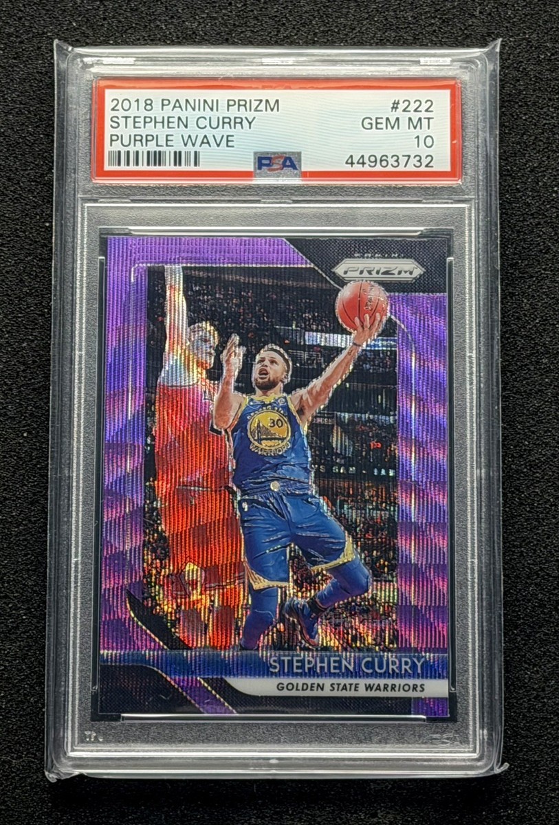 PSA 10 Stephen Curry 2018 Panini Prizm Purple Wave #222 Warriors