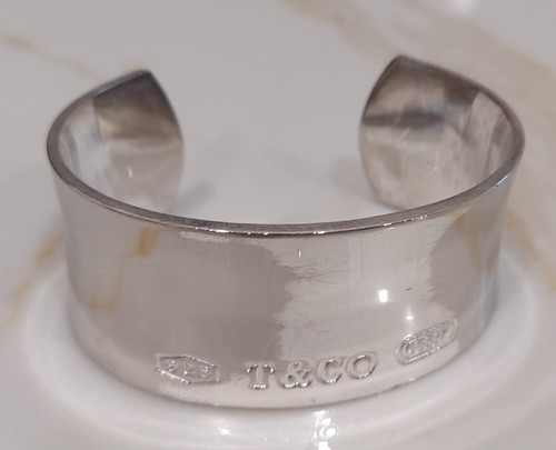 MINT! Tiffany & Co 1837 Extra Wide Cuff Bracelet Sterling Silver 925 Small 6.25" - Picture 4 of 7