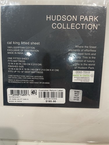 Hudson Park Classic Lines 100% Egyptian Cotton California King Fitted Sheet.New! - Picture 4 of 7