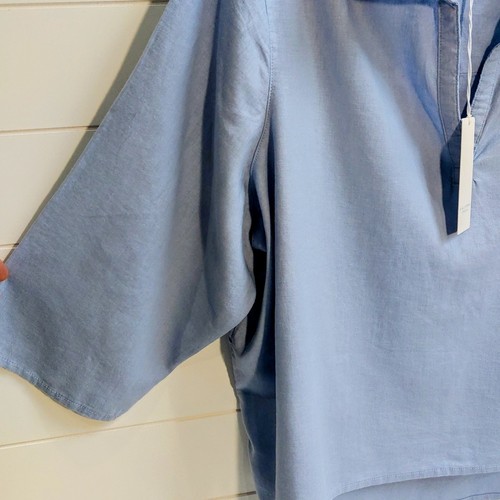 NEW! Calypso St Barth Linen Blend Top Women's 3X Blue Nautical Embrodiery Cruise - Picture 4 of 10