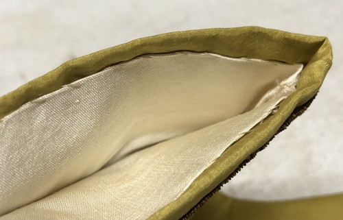 MINI MEDIAS hechas a mano de textiles antiguos por B-VIZ amarillo/verde con floral L86 - Imagen 12 de 18