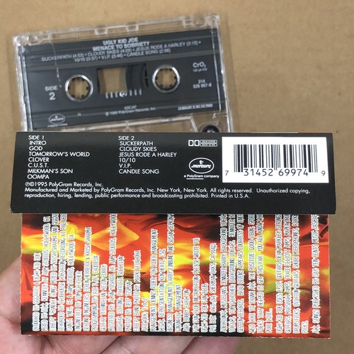 UGLY KID JOE Cassette Tape 90s Metal Glam MENACE TO SOBRIETY WHITFIELD CRANE - Imagen 4 de 6