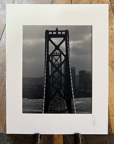 The Bay Bridge During a Storm, San Francisco Matted Fine Art Photographic Print - Picture 2 of 2
