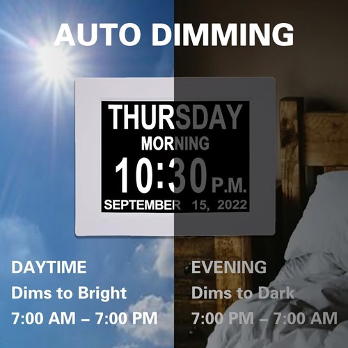 Wall Mounted Alarm Clock for Seniors with Multiple Alarms - Picture 8 of 9