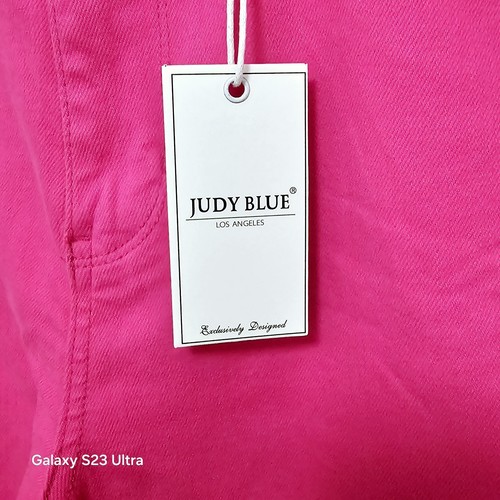New Judy Blue Denim Women’s Flare Jeans Size 16W Hot Pink Raw Hem Stretch W/ Tag - Picture 3 of 17