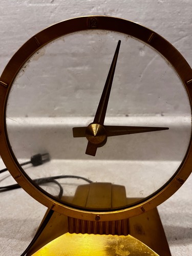 Vintage Jefferson Golden Hour Electric Mystery Clock 1950s MCM Parts or Repair - Picture 3 of 8