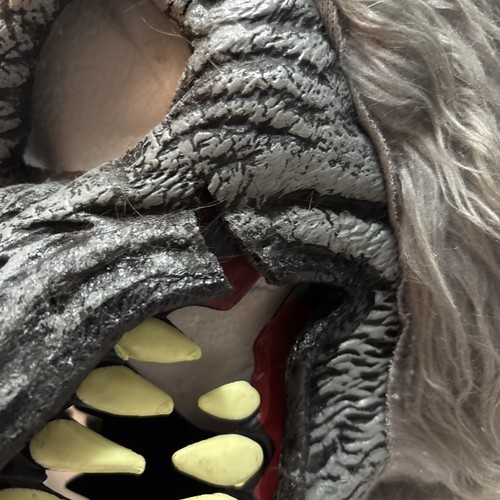 Costume Halloween Testa di Lupo Maschera Viso Lupo Mannaro Bocca in Movimento Cosplay Horror LEGGI! - Foto 3 di 9