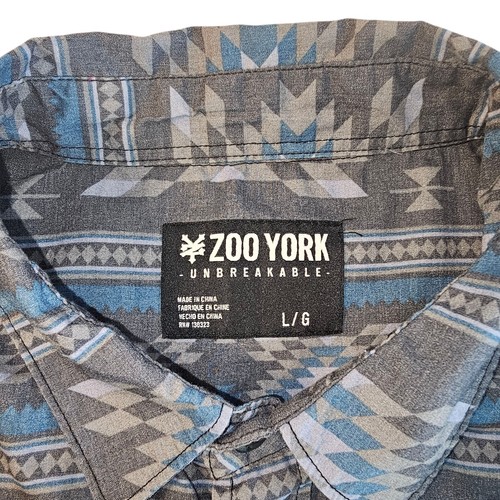 Zoo York Unbreakable Aztec Southwestern Button Up Shirt Men's Large  Retro - Picture 4 of 7