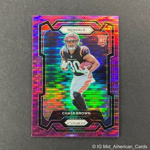 2023 Panini Prizm Chase Brown Rookie Purple Pulsar Prizm #318 Cincinnati Bengals