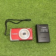 Canon PowerShot A2500 HD 16MP Digital Camera Red Tested Works  Charger  Bttry
