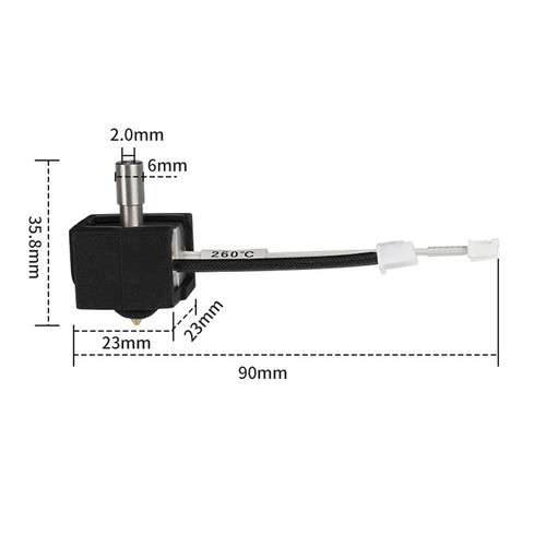 For 3 V3 SE Upgrade Hotend+Silicone Case Bimetal Heatbreak Aluminum6757 - Afbeelding 10 van 10