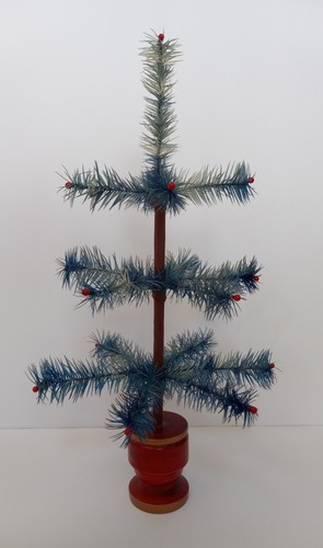 Vintage 1980's Blue Color 17" Feather Tree - Picture 3 of 13