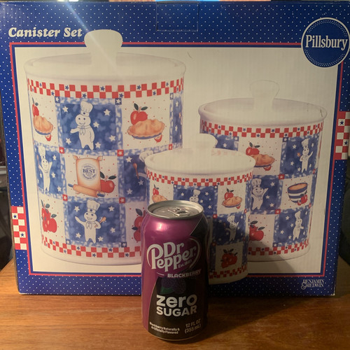 Rare NIP Benjamin & Medwin Pillsbury Doughboy All American 6 Piece Canister Set - Bild 3 von 17