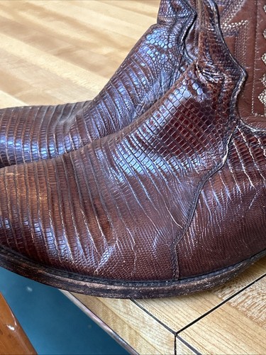 Botas de Vaquero Dan Post Genuinas Lagarto Cuero Marrón Estilo # DP 2351 J Para Hombre 10.5W - Imagen 5 de 13