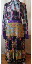 Gucci Patchwork Print Viscose Dress with Signature House Motives Size S