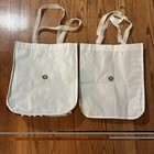 Lot Of 2 Lululemon Reusable Shopping Tote Bag Large White 16”x 14”