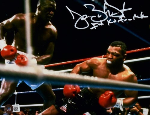 Buster Douglas handsigniertes 8x10 Tyson KO Foto mit I KO Iron Mike - Beckett W Holo - Bild 11 von 11