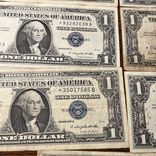 Lot of 9 Silver Certificates $1 Dollar with Blue Seals - Bild 5 von 8