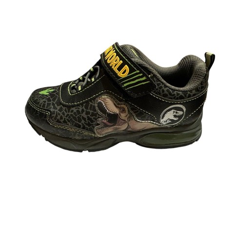 Jurassic World Boys Toddler Athletic Light-up Grey Green Sneakers Size 12 - Picture 4 of 9