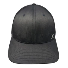 Hurley Fitted Trucker Hat Black XL Lightweight Mesh Back Flexfit Yupoong