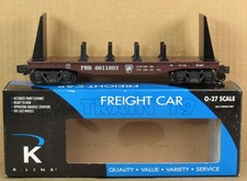 K-Line K661-1893 PRR (Pennsylvania) Bulkhead Flatcar w/stakes O-Gauge NOS