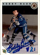 Bobby Bob Baun Signed Auto 1992-93 Ultimate card Toronto Maple Leafs