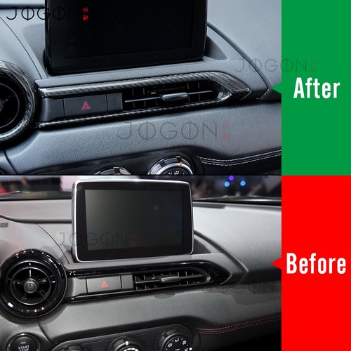 Carbon For Mazda MX-5 Miata 2016-24 Central Dashboard Air Conditioner Vent Trims - Picture 3 of 12