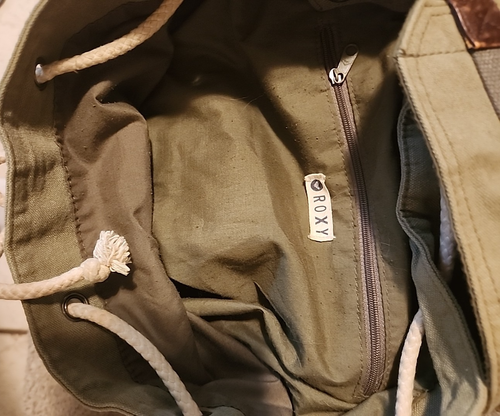 ROXY Vintage 2013 Rucksack Büchertasche Girly braun Logo Backpack getragen / gebraucht - Bild 6 von 6