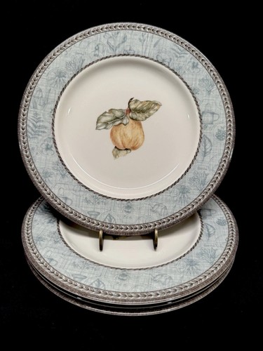 Set 4 Johnson Brothers England manorwood round Salad Plate 9" Pear Fruit leaf  - Picture 1 of 9