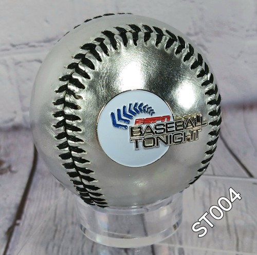 ESPN Baseball Tonight Medallion Silver Metallic Logo Advertising MLB Collectable - Picture 1 of 9