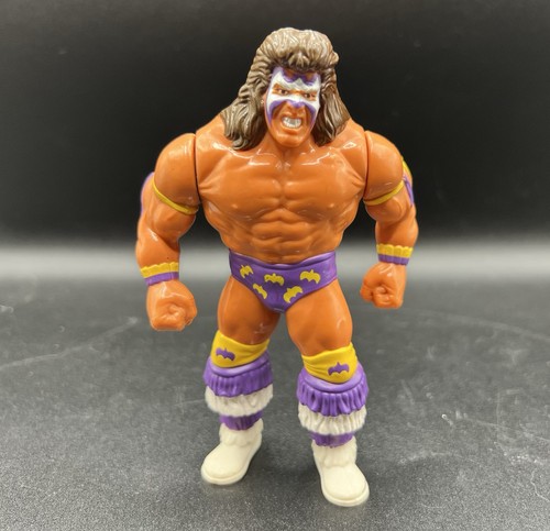RARE WWF Hasbro Ultimate Warrior Series 3 Purple Trunks Wrestling Figur WWE