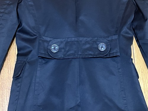 Casual Corner Black Cotton Overcoat with Decorative Lining Women's Size 8 - Picture 10 of 11