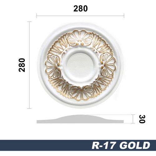 1 Stuckrosette Deckenlampe Zierrosette Innendekor Styropor EPS alle Modelle Gold - Bild 17 von 21