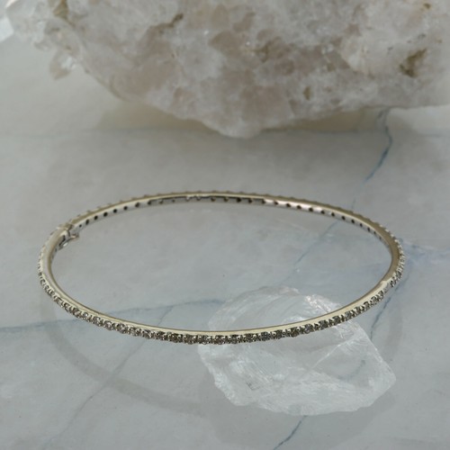 14K Gelbgold Diamant Eternity Klapp Armreif Armband 1,5ct tw H SI Qualität* - Bild 3 von 7