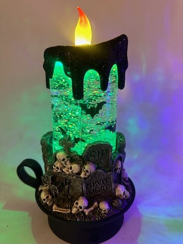 Halloween Waterglobe Candle, Spinning LED Waterglobe, SOLD INDIVIDUALLY - NEW - Picture 18 of 27