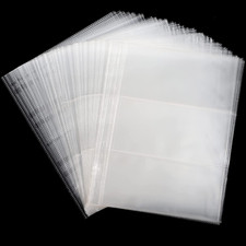 300 Pockets Currency Sleeves for Paper Money Collection - 100 Sheets Pockets