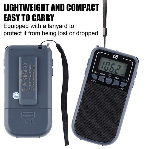 Portable Mini Pocket Travel AM FM SW Radio Battery Powered Built-in Speaker LED - Picture 8 of 15