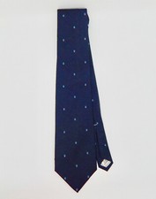 Fabienne Men's Neck Tie Polyester/Silk Blend Navy/Gray 57"x3.5" Made in USA