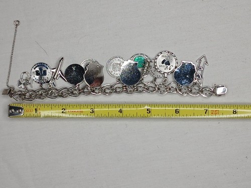 Vintage Sarah Coventry 925 Sterling Silver 7.5" Bracelet 15 Charms 43 gram 1.5oz - Picture 17 of 24
