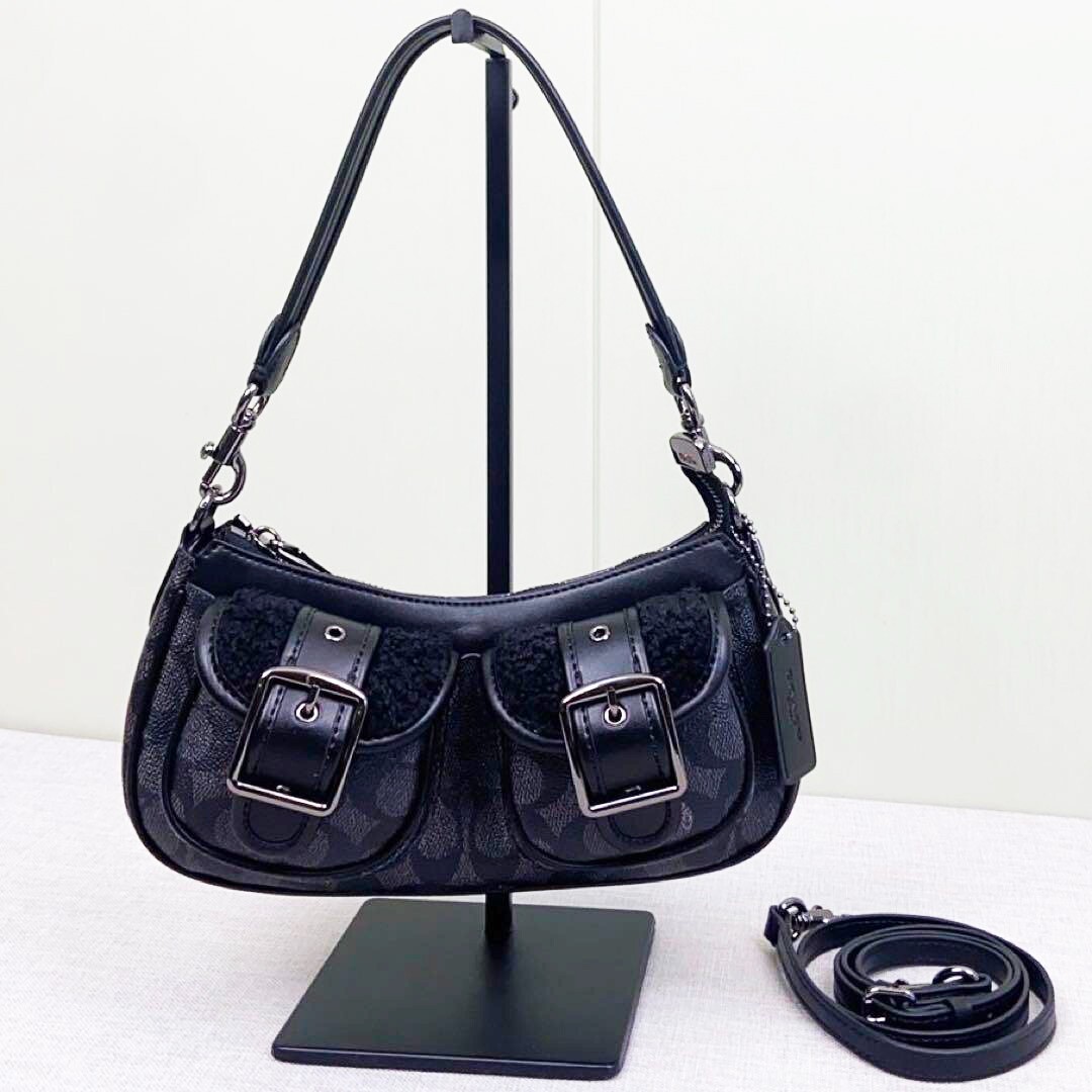 NWT Coach CY658 Ashton Baguette Bag In Signature Canvas Fast