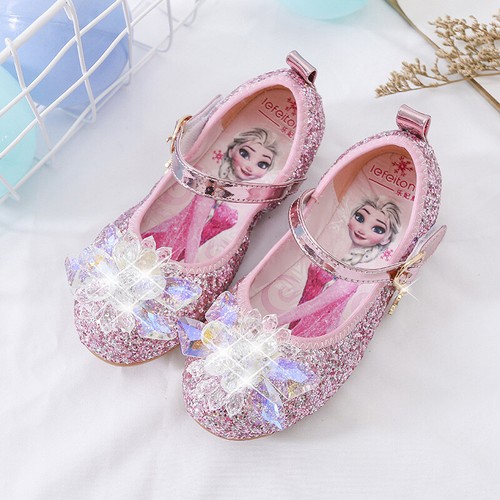 Cosplay Niños Niñas Elsa Princesa Elegante Fiesta Lentebrilla Cristal Acrílico Zapatos Elsa - Imagen 18 de 19
