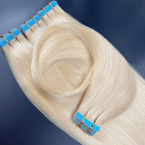 Extensiones de cabello con cinta adhesiva cabello humano trama de piel invisible Remy cabello europeo 16-24 pulgadas - Imagen 62 de 124