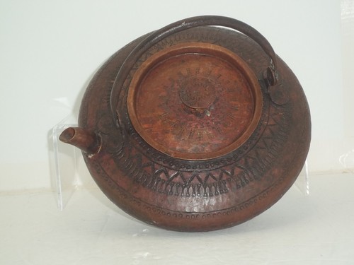 Antique Handcrafted Tibetan Copper Teapot 7"×3" - Picture 5 of 8