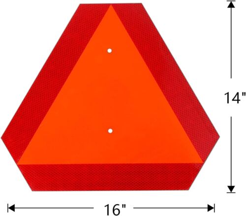 Slow Moving Vehicle Sign Safety Triangle Road Sign 14"x16" For UTV - Picture 2 of 11