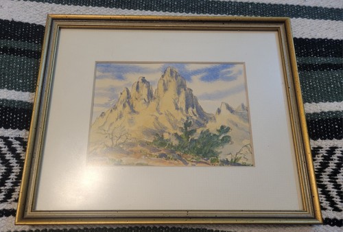 Acuarela Paisaje Pintura Firmado Hogar Decoración Pared Arte Enmarcado - Imagen 1 de 8