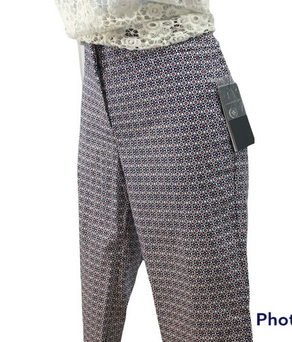 Donna Ricco schmale Damenhose blau korallenweiß mittelhoch vorne Gr. 4 neu - Bild 3 von 11
